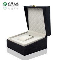 Boîte à montre en bois bicolore personnalisée pour emballage cadeau de marque de montres de luxe, boîte de rangement pour une seule montre avec logo personnalisé OEM