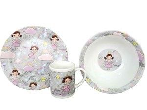 <span class=keywords><strong>Set</strong></span> da Pranzo per Bambini in <span class=keywords><strong>Porcellana</strong></span> a 3 Pezzi con Disegni Cartoon, Include Piatti per <span class=keywords><strong>Colazione</strong></span>/Cena e Tazza/Ciotola, Ecologico e Adatto al Microonde - Product Image 4