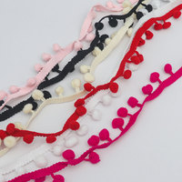 Bordure en dentelle pompon multicolore RYL 1,3 cm, franges en nylon pour vêtements, rideaux et accessoires de couture pour textiles de maison