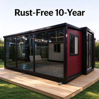 Villa préfabriquée personnalisée avec verrière panoramique, maison mobile préfabriquée, conteneur extensible de 20 pieds ou 40 pieds, villa de luxe