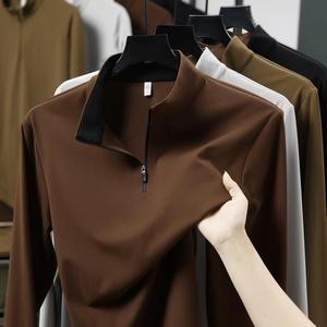 PERRY BURRY 2026 – Nouveaux sweats décontractés en molleton Spandex/Polyester pour homme, col montant, haute élasticité, couleur unie - Product Image 3