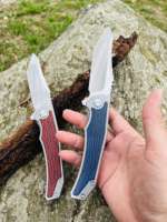 Couteau de poche pliant 2025 DIY OEM D2 Blade Titanium Handle 227cm pour la chasse, le camping, la survie tactique et les situations d'urgence