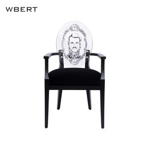 WBERT Modern European Style Acrylic Transparent Devil <b>Chair</b> for Home Furniture Wooden Cafe Dining <b>Chair</b> - Product Image 1