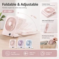 Ventilateur de bureau à adsorption magnétique, rechargeable par USB, batterie, flux d'air puissant, pliable, utilisation en extérieur, pour camping-car, en plastique, fonctionnement en anglais