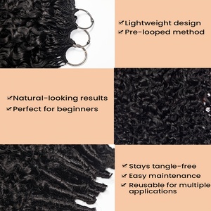 <span class=keywords><strong>Extension</strong></span> per <span class=keywords><strong>capelli</strong></span> ricci a spirale birmani, adatte a tutti i tipi di <span class=keywords><strong>capelli</strong></span>, micro-<span class=keywords><strong>extension</strong></span> a uncinetto pre-annodate con nodi Miracle - Product Image 6