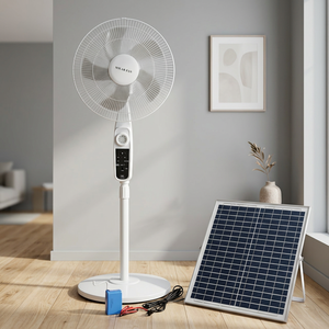 <b>Solar</b> Fan 16 Inch with 18V <b>Solar</b> <b>Panel</b> Rechargeable DC <b>12V</b> 9000AH Battery Stand Fan 3-Speed Regulation and Night Light - Product Image 3
