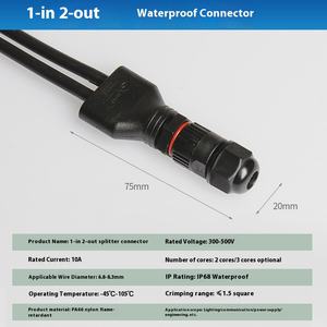 Hoogsluitende Snelverbinding Waterdichte <span class=keywords><strong>2</strong></span>/3 Kern Nylon Vlamvertragende T-Verbinding Begraven Ondergrondse Kabelboom - Product Image 6