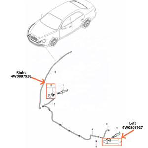 Per Bentley sperone volante <span class=keywords><strong>2013</strong></span> + copertura ugello per pulizia faro acqua copertura OEM 4 w0807927 4 w0807928 LH RH - Product Image 2