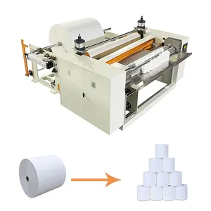 Automatic rewinding embossing toilet paper machine for making bathroom toilet tissue