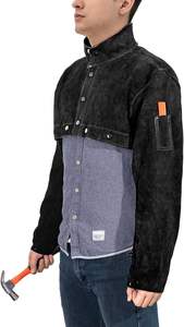 Capa de Soldadura de Cuero Vacuno Anticorte, <span class=keywords><strong>Camisa</strong></span> de <span class=keywords><strong>Soldador</strong></span> Resistente a las Llamas, Color y Talla Personalizables, <span class=keywords><strong>para</strong></span> Hombre y Mujer, 100% Alta Calidad - Product Image 4