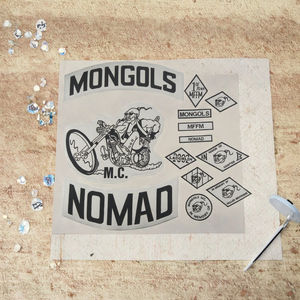 แพทช์ปักลาย MFFM สำหรับเสื้อผ้ามอเตอร์ไซค์ แจ็คเก็ตไบค์เกอร์ ผ้าเดนิม ลายปักติดด้วยความร้อน <span class=keywords><strong>หมวก</strong></span> Mongols Nomad Nation - Product Image 3