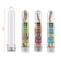 Tube cylindrique PET transparent de 40ml, tubes en plastique, bouteille de bonbons alimentaires