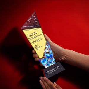 JN 2025 новый дизайн цветная печать стеклянный трофей Роскошные Пользовательские формы Пустые Хрустальные стеклянные трофеи - Product Image 3