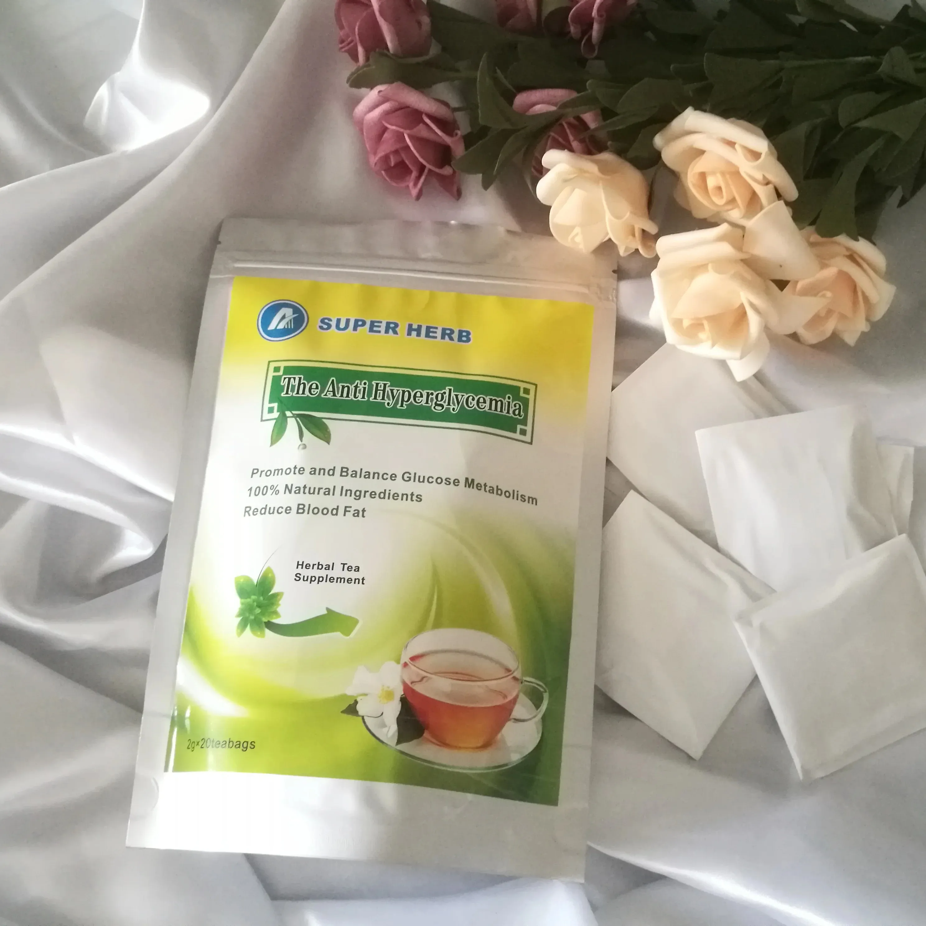 100% Natural Chá De Ervas Saudável Com Private label Açúcar No Sangue Baixando A Circulação Sanguínea Lotus Folha