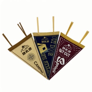 Bandera Triangular de Fieltro con Estampado Hawaiano Vintage y Logotipo Personalizado al por Mayor, Pancarta Personalizable para Decoración de Pared - Product Image 5