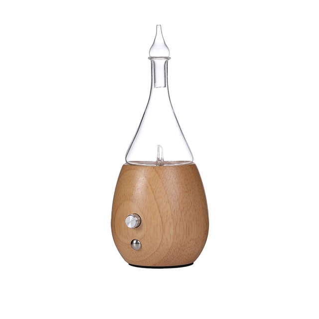 Wood and Glass Color Changing Ultrasonic Aromatherapy Fragrance Nebulization Aroma Therapy Diffusor Diffuser for Essential Oils