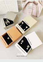 Boîte à bijoux en papier avec tiroir pour boucles d'oreilles, personnalisable, faible MOQ, en velours blanc, gris, orange, avec doublure en éponge, pour présentation de boucles d'oreilles