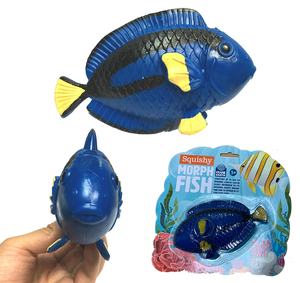 Realistische rubberen knijpbaar blauwe squishy vis speelgoed - Product Image 1