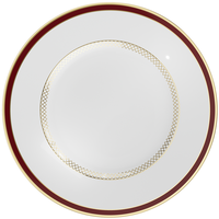 Service de table de luxe en porcelaine fine rouge et or, motif géométrique, assiettes, bols, tasses, pour hôtels, restaurants, mariages