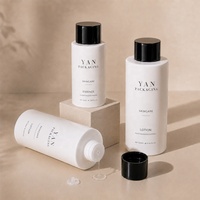 YAN Packaging – Flacon en verre de porcelaine blanc à épaule plate, 100 ml et 120 ml, avec bouchon en plastique noir, pour huiles essentielles, sérums et cosmétiques