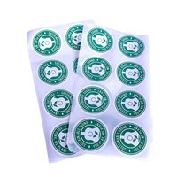 Autocollants en vinyle acrylique auto-adhésifs hautement personnalisés, imperméables, découpés à la forme, avec revêtement UV, qualité alimentaire, pour nouilles et lait
