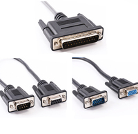 Cobre negro 9 pines RS232 fábrica DB9 25 conector automotriz impermeable extensión macho Cable serie IEC RS232 Cable