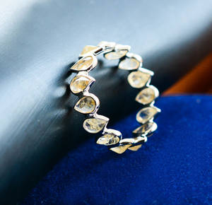 Anillo de Eternidad de Cuarzo Rutilado Dorado Natural de Primera Calidad con Plata de Ley 925, Anillo de Eternidad Hecho a Mano para Uso Diario - Product Image 3