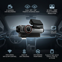 Nouvelle caméra embarquée 4K 4 canaux Sony Starvis 2 IMX675 Fisheye avec GPS intégré, WiFi 5G, radar, localisateur de voiture Sentinel Find My
