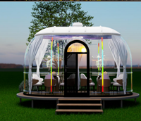 Tenda bintang 360 derajat transparan tahan hujan isolasi termal luar ruangan sinar matahari hijau Rumah gelembung Restoran