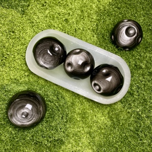 Esfera <span class=keywords><strong>de</strong></span> Cristal Pulido <span class=keywords><strong>de</strong></span> Obsidiana Plateada Natural <span class=keywords><strong>de</strong></span> Alta Calidad al por Mayor para Decoración del Hogar - Product Image 2