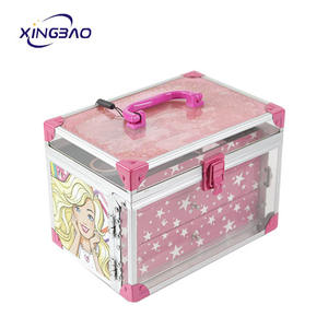 <span class=keywords><strong>Estuche</strong></span> de acrílico para cosméticos para niños, caja de <span class=keywords><strong>maquillaje</strong></span> rosa para exposición de princesas - Product Image 1