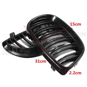 2 Rejillas Delanteras para BMW E92 E93 328i 335i 2007 2008 2009 2010 2011-2014, Rejillas de Carreras con Doble Listón en Negro Brillante - Product Image 5