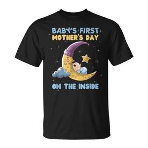 Camiseta para el primer día de la madre del bebé con un bonito diseño de luna - Product Image 1