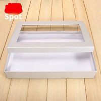 Boîtes cadeaux en papier transparent avec couvercle en plastique, boîtes à fenêtre en PVC pour sous-vêtements, vêtements, écharpes, t-shirts, vente en gros