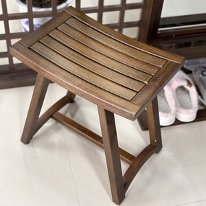 Tabouret de salle de bain en teck fait main avec joints à mortaise et tenon, entièrement assemblé, siège de douche multifonctionnel pour usage domestique - Product Image 3