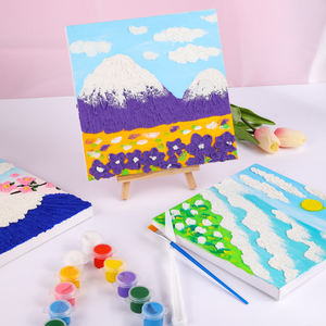 DIY çiçek doku boyama DIY akrilik kuvars kum desen ile boyama kiti tuval çerçeve - Product Image 6