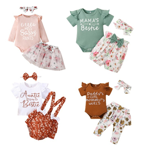 Boutique Kids Newborn Infant Girls Fancy Children's Clothing Romper Shorts Set Tops Floral Summer Outfits Cute 3t <b>Baby</b> Clothes - Product Image 5