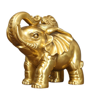 Brass <b>Elephant</b> Figurine Wealth Symbol Tabletop Feng Shui Decor Chinese New Year <b>Gift</b> High Quality Craft Ornament - Product Image 3