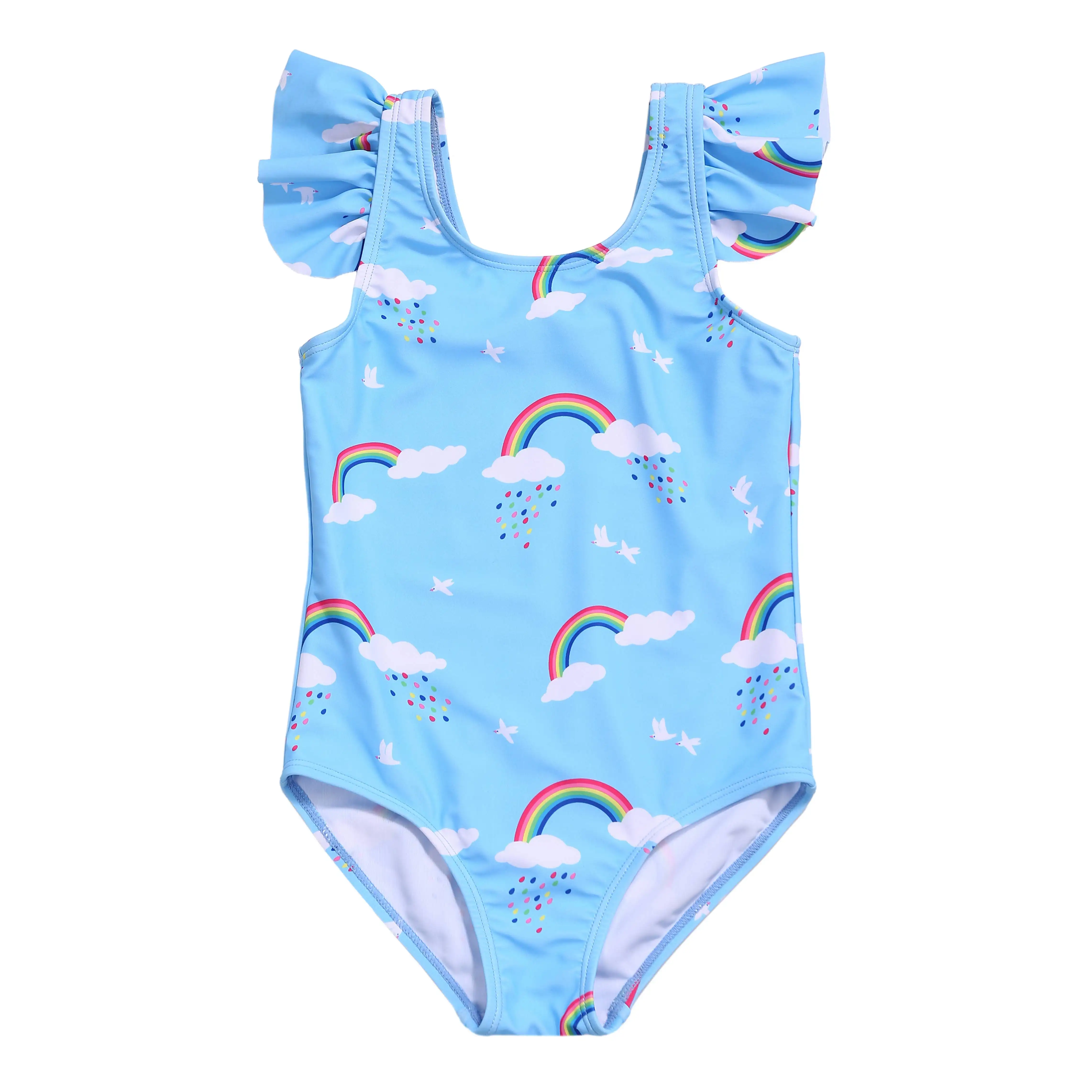 उच्च गुणवत्ता बच्चों को एक टुकड़ा swimwear के शिशु बिना आस्तीन बिकनी बच्चे लड़कियों पहनने तैरने समुद्र तट स्नान सूट