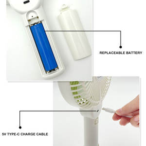 6'' 5-speed <strong>Handy</strong> Rechargeable Table Fan Portable Mini Fan Air Cooler Handheld Electric Fan with Phone <strong>Holder</strong> - Product Image 3