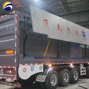 Remolque de Camión Semirremolque de Transporte de Carga de Granos de Cereal, Trigo y Maíz, con Volquete de Orugas, Marca Shandong WOSHENG - Product Image 6