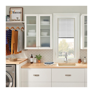 Ventanas abatibles con bisagras de marco de doble acristalamiento de PVC con diseño de parrilla a precio de fábrica para apartamento - Product Image 5