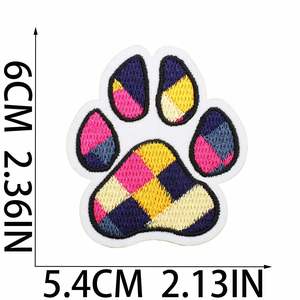 New Design <b>Iron</b> on Colorful Artist Pattern USA Flag Leopard-print Paw Patch for Decoration - Product Image 5