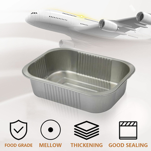 Boîte à repas carrée en papier d'aluminium aviation de qualité alimentaire avec couvercle Boîte en papier d'aluminium scellée à usage unique épaissie de 550ml - Product Image 6