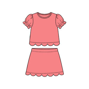 Vestido de Verano para Bebé Niña, Modelo GSD3935, Color Rosa Sandía, Estampado Sólido, Manga Corta, Largo hasta la Rodilla, Transpirable, Venta al Por Mayor - Product Image 1