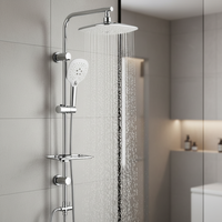 Ensemble colonne de douche simple en acier inoxydable brossé, sans robinet, sans plomb, pour amélioration de salle de bain - Prix de gros