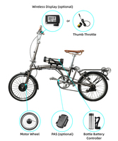 Kit de conversion de vélo électrique de haute qualité 250W 36V 16 pouces 25 km/h avec ordinateur de vélo pour Brompton