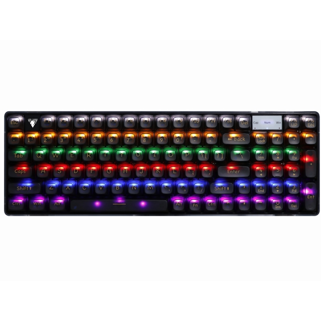 Jedel 97 Keys Colorful Lighting Transparent PBT Keycap Mechanical Gaming Keyboard Wired Keyboard for Laptop Computer Desktop