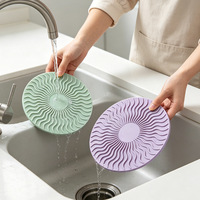 Sous-plat en silicone moderne et minimaliste, résistant à la chaleur, diamètre 18cm/30cm, épaisseur 0.5-0.8cm, pour la cuisine et la salle à manger domestiques