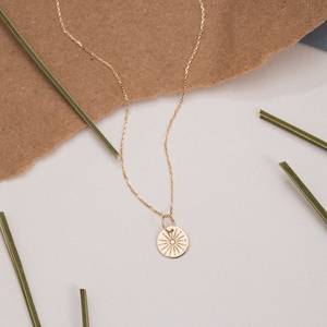 Chaîne de bijoux en acier inoxydable Sunbeam, tendance, avec inscription personnalisée de nom, minimaliste, soleil, <span class=keywords><strong>tarot</strong></span>, cadeau pour elle - Product Image 3